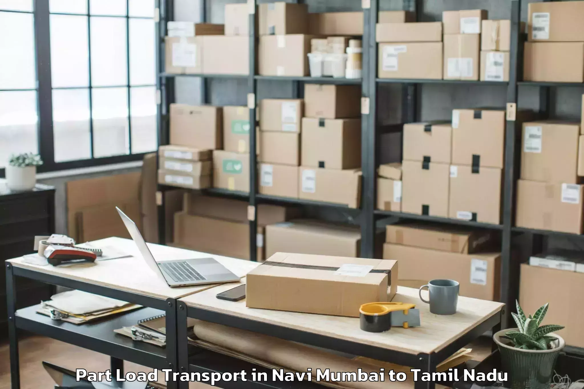 Reliable Navi Mumbai to Udumalaippettai Part Load Transport